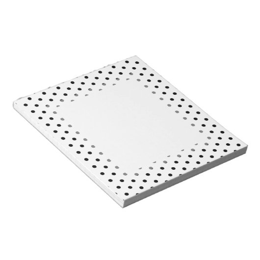 水玉模様シンプル白黒パターン ノートパッド (アングル)