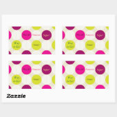 水玉模様シール 長方形シール (シート)