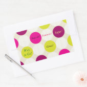 水玉模様シール 長方形シール (封筒)