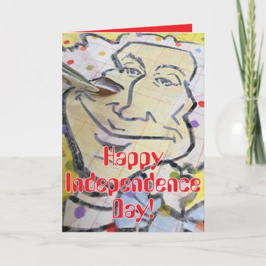 水玉模様ジョージハッピーインディペンデンスデイ カード (正面)