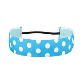 水玉模様スカイブルーとホワイトパターン アスレチックヘッドバンド