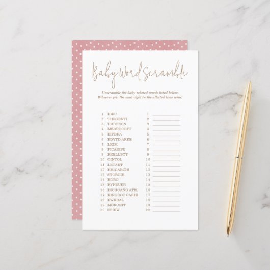 水玉模様スクランブル動物赤ちゃんシャワーゲーム (正面/裏面インサイチュ)