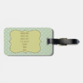 水玉模様ストライプとカスタム ラゲッジタグ (裏面横)