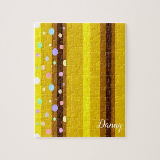 水玉模様ストライプジグソーパズルデイジー ジグソーパズル (縦)