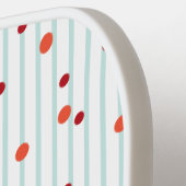 水玉模様ストライプズPickleballパドルテンプレート ピックルボールラケット (左詳細)