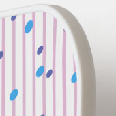 水玉模様ストライプズPickleballパドルテンプレート ピックルボールラケット (左詳細)