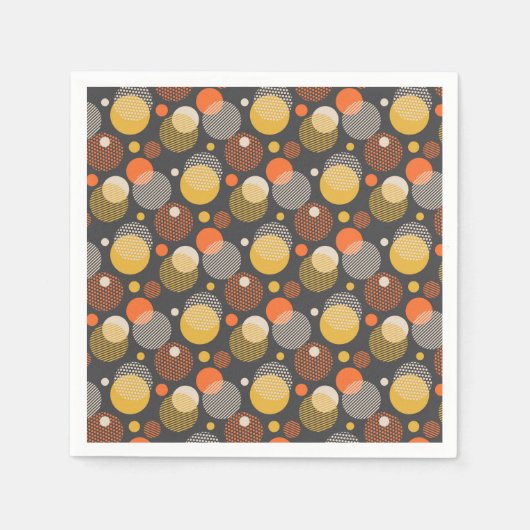 水玉模様ストライプパターン スタンダードカクテルナプキン (正面)