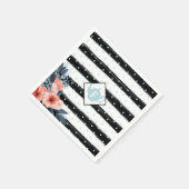 水玉模様ストライプヴィンテージフローラティーパーティーモノグラム スタンダードカクテルナプキン (角)