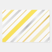 水玉模様ストライプ模様 – 黄 – 銀 – 黄金 ラッピングペーパーシート (正面3)