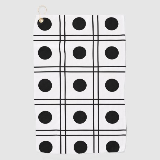 水玉模様ストライプ ゴルフタオル (正面)