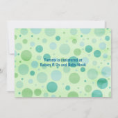 水玉模様ズキリン – ニュートラルベビーシャワー 招待状 (裏面)