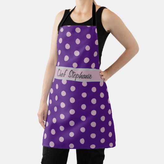 水玉模様ズパープルユアの名前 エプロン (インサイチュ)