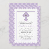 水玉模様ズベモダンビーガールバプテスマ《キリスト教》洗礼式や命名式 招待状 (正面/裏面)