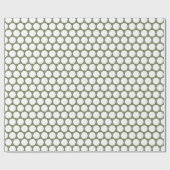 水玉模様セージグリーンとホワイト ラッピングペーパー (フラット)