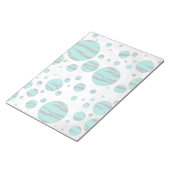 水玉模様タイガーブラックとティール(緑がかった色)プリント ノートパッド (アングル)