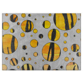 水玉模様タイガーブラックアンドオレンジプリント カッティングボード (正面)