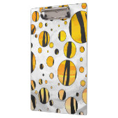 水玉模様タイガーブラックアンドオレンジプリント クリップボード (左)