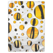 水玉模様タイガーブラックアンドオレンジプリント クリップボード (裏面)