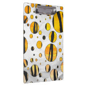 水玉模様タイガーブラックアンドオレンジプリント クリップボード (右)