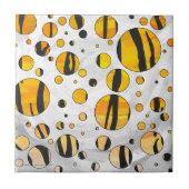 水玉模様タイガーブラックアンドオレンジプリント タイル (正面)