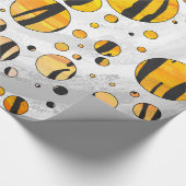 水玉模様タイガーブラックアンドオレンジプリント ラッピングペーパー (角)