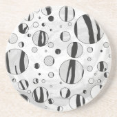 水玉模様タイガーブラックアンドホワイトプリント コースター (正面)