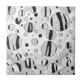水玉模様タイガーブラックアンドホワイトプリント タイル (正面)