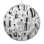 水玉模様タイガーブラックアンドホワイトプリント ダーツボード (正面)