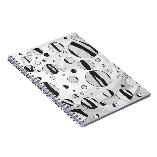 水玉模様タイガーブラックアンドホワイトプリント ノートブック (右側)