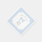 水玉模様ダスティブルーボウクラシックボーイベビーシャワー スタンダードカクテルナプキン (角)