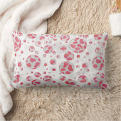 水玉模様ダルマチアンピンクアンドホワイト ランバークッション (ブランケット)