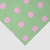 水玉模様ティッシュペーパー(セージグリーン&パステルピンク) 薄葉紙 (詳細)