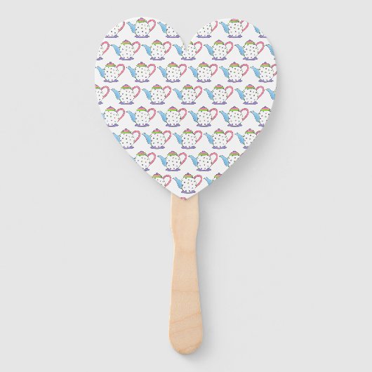 水玉模様ティーポットアフタヌーンティーブライダルシャワーのお願い ハンドファン (裏面)