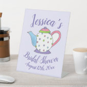 水玉模様ティーポットアフタヌーンティーブライダルベビーシャワー 台座サイン (インサイチュ)