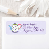 水玉模様ティーポットティーポットラベル ラベル (インサイチュ)