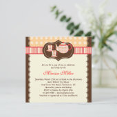 水玉模様ティーポットブライダルシャワー招待状 招待状 (スタンド正面)