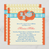 水玉模様ティーポットブライダルシャワー招待状 招待状 (正面/裏面)