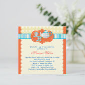 水玉模様ティーポットブライダルシャワー招待状 招待状 (スタンド正面)