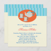 水玉模様ティーポットブライダルシャワー招待状 招待状 (正面/裏面)