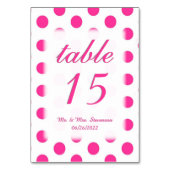 水玉模様テーブル番号（名前と日付） テーブルナンバー (裏面)