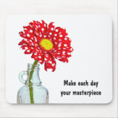 水玉模様デイジー付引用文 マウスパッド (正面)