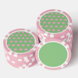 水玉模様トランプのポーカーチップ(セージグリーン&パステルピンク) ポーカーチップ
