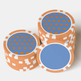 水玉模様トランプのポーカーチップ（デニムブルー&オレンジ） ポーカーチップ