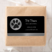 水玉模様ドッグポーオンシルバーペットグルーミングサービス ラベル (インサイチュ)