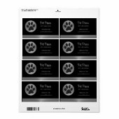 水玉模様ドッグポーオンシルバーペットグルーミングサービス ラベル (フルシート)