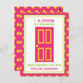 水玉模様ドパーソナライズされたアバレンタインカード ポストカード (正面/裏面)