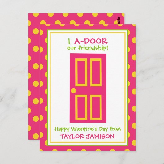 水玉模様ドパーソナライズされたアバレンタインカード ポストカード (正面/裏面)