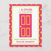 水玉模様ドパーソナライズされたアバレンタインカード ポストカード (正面)