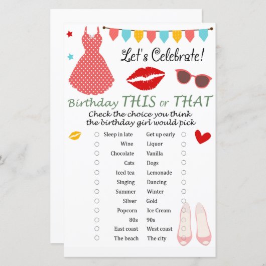 水玉模様ドレス誕生日このゲームまたはそのゲーム (正面/裏面)