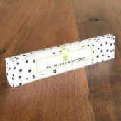 水玉模様ネオンアップル先生 デスクネームプレート (側面)